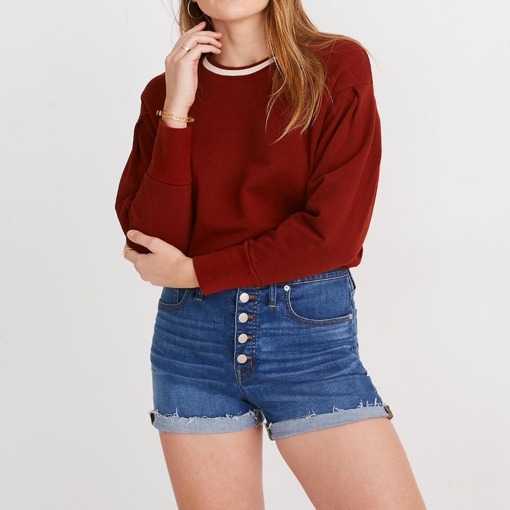 Madewell High-Rise Denim Shorts: Button-Front